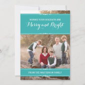 Aquamarine, einfach schicke Foto-Flachkarte Feiertagskarte (Vorderseite)