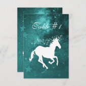 Aquamarine Einhorn-Hochzeitsempfangskarte Einladung (Vorne/Hinten)