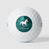 Aquamarine Einhorn Personalisierte Golfbälle (Vorderseite)
