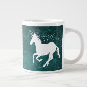 Aquamarine Einhorn Personalisierte Riesenkaffee Ta Jumbo-Tasse (Rechts)