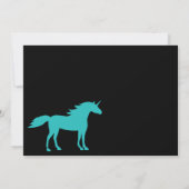 Aquamarine Einhorn- und Regenbogenmädchen Einladun Einladung (Rückseite)