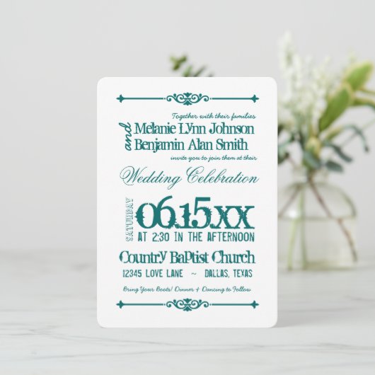 Aquamarine Einladung (Stehend Vorderseite)