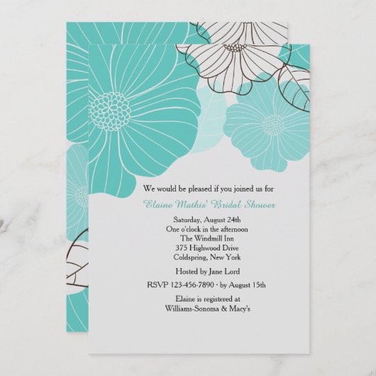 Aquamarine Einladung (Vorne/Hinten)