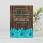 Aquamarine Einladung von Daisy Barn Wood Wedding (Stehend Vorderseite)