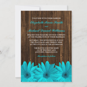 Aquamarine Einladung von Daisy Barn Wood Wedding