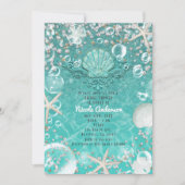 Aquamarine Einladung von Seebarsch und Bläschen (Vorderseite)