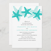 Aquamarine Einladung von Starfish Beach zur Hochze (Vorne/Hinten)