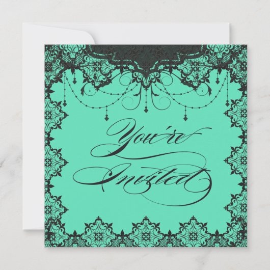 Aquamarine Einladung zu einem romantischen Abend (Vorderseite)