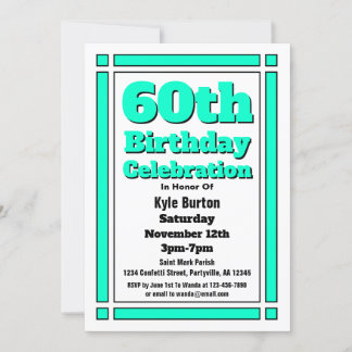 Aquamarine Einladung zum 60. Geburtstag