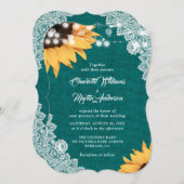 Aquamarine Einladung zur Hochzeit von Burlap Lace (Vorne/Hinten)