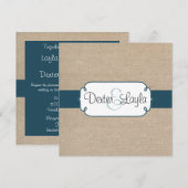 Aquamarine Einladung zur Hochzeit von Grün und Bei (Vorne/Hinten)