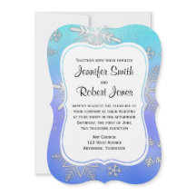 Aquamarine Einladung zur Winterhochzeit