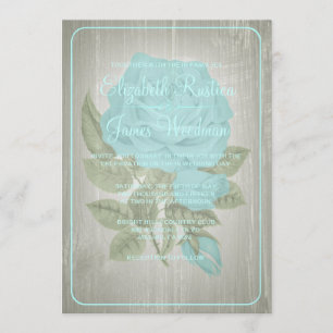 Aquamarine Einladungen zu rustikalen Hochzeiten