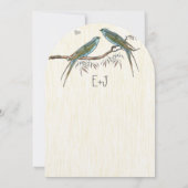 Aquamarine Einladungen zu Vintagen Vogelhochzeiten (Rückseite)