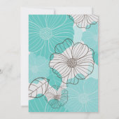 Aquamarine Einladungen zur Blumenhochzeit (Rückseite)