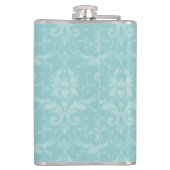 Aquamarine Elegant Damask Flask Flachmann (Rückseite)