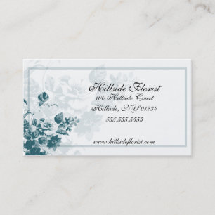 Aquamarine elegante Blume Florist Business Cards Visitenkarte