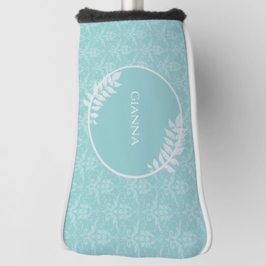 Aquamarine elegante Damask Golf Head Cover Golf Headcover (Rotieren 90)