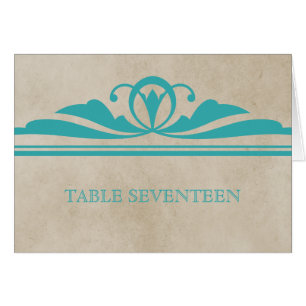 Aquamarine Elegante Deko Tischnummer Card