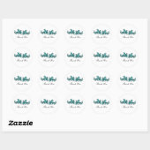 Aquamarine Elegante Dragons Danke Stickers (Blatt)
