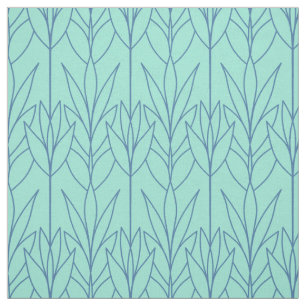 Aquamarine elegante natürliche nahtlose Blattmuste Stoff