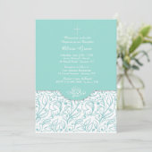 Aquamarine Eleganz Einladung (Stehend Vorderseite)