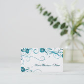 aquamarine Eleganz Visitenkarte (Stehend Vorderseite)