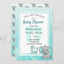 Aquamarine Elephant Baby Dusche