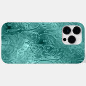 AQUAMARINE EMBOSSED METALLIC SEHEN ORNAMATION Case-Mate iPhone HÜLLE (Rückseite (Horizontal))