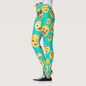 Aquamarine Emojis gemusterte Leggings (Links)