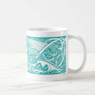 Aquamarine Engels-Vignetten-Tasse Kaffeetasse
