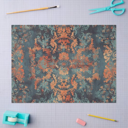 Aquamarine Entkopplung des beschädigten Patterns K Seidenpapier (Basteln)