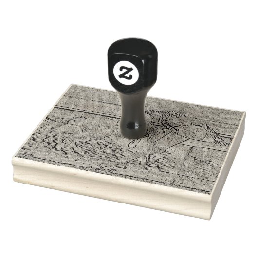 Aquamarine Etched Look Racing Silhouette Gummistempel (Stempel)