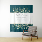 Aquamarine Eukalyptus-Hochzeit für immer Wandteppich (Beispiel)