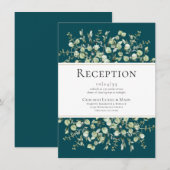 Aquamarine Eukalyptus-Hochzeitsempfehlung Begleitkarte (Vorne/Hinten)