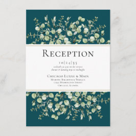 Aquamarine Eukalyptus-Hochzeitsempfehlung Begleitkarte