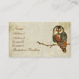 Aquamarine Eulen-Geschäfts-Karte/Umbauten Visitenkarte