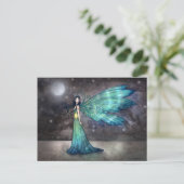 Aquamarine Eve Celestie Fee Fairy Fantasy Kunst, D Postkarte (Stehend Vorderseite)