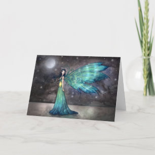 Aquamarine Eve Fantasy Fairy and Moon Art Card Karte