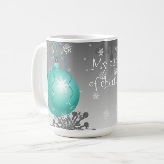 Aquamarine Extravagante Weihnachtsschmuck Kaffee T Kaffeetasse (Vorderseite Links)