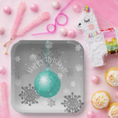 Aquamarine Extravagante Weihnachtsschmuckplatte Pappteller (Party)