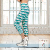 Aquamarine Farbblöcke mit hellgrau Capri Leggings