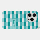 Aquamarine Farbblöcke mit hellgrau Case-Mate iPhone Hülle (Rückseite (Horizontal))