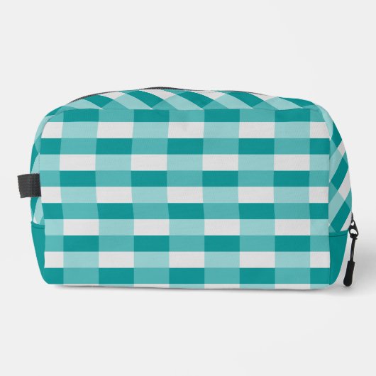 Aquamarine Farbblöcke mit hellgrau Waschbeutel (Vorderseite)