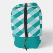 Aquamarine Farbblöcke mit hellgrau Waschbeutel (Rechts)