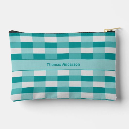 Aquamarine Farbblöcke mit hellgrau Zubehörtasche (Rückseite)