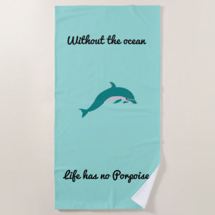 Aquamarine Farbe Dolphin Beach Handtuch