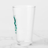 Aquamarine Farbe und Goldmonogramm Buchstaben B Glas (Links)