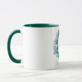 Aquamarine Farbe und Goldmonogramm Buchstaben C Tasse (Links)