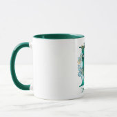 Aquamarine Farbe und Goldmonogramm-Buchstaben D Tasse (Links)